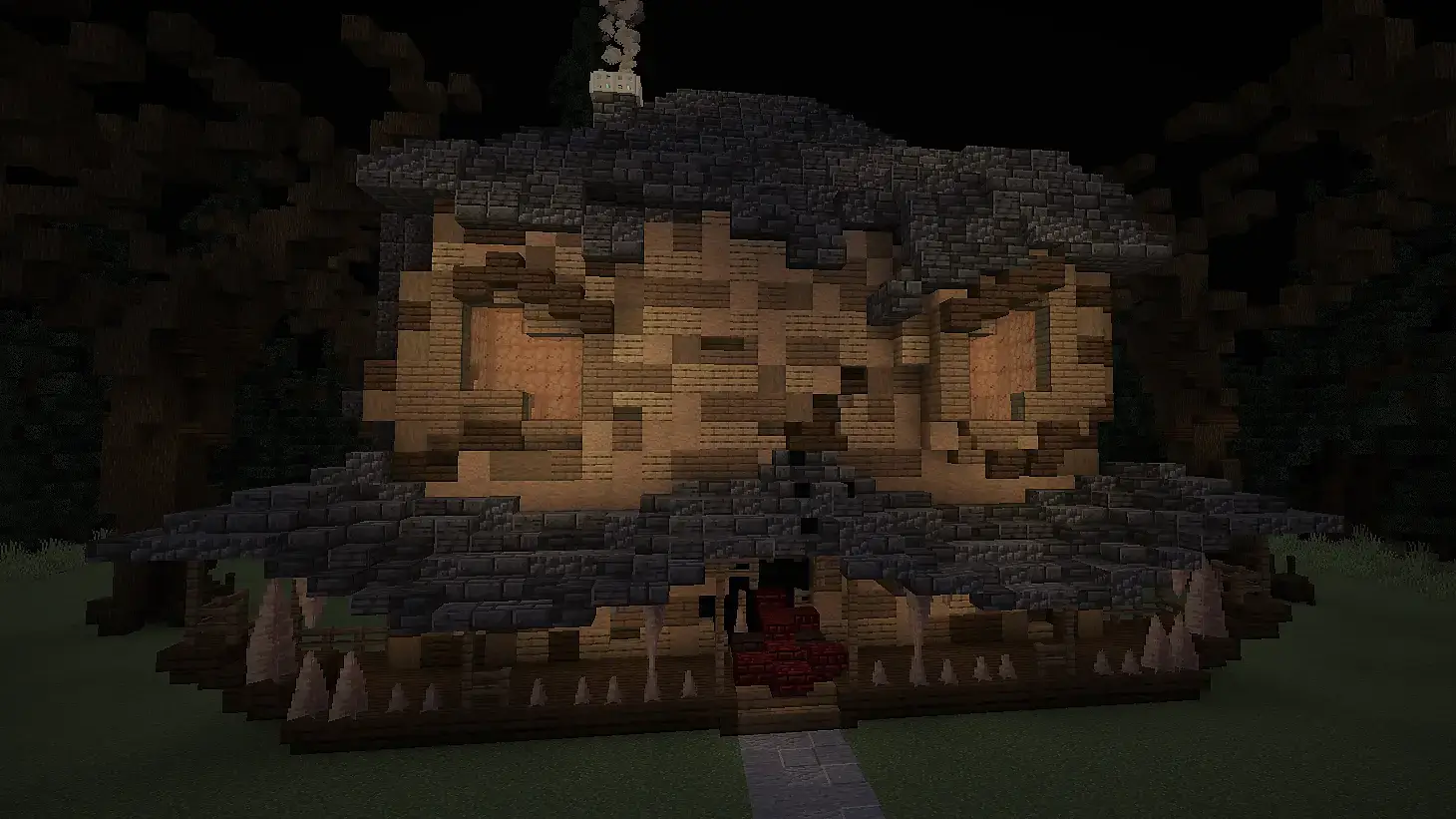 A Minecraft build of the Monster House