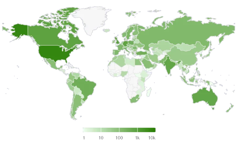 BadWolfMC: An 18+ Adult Minecraft Server Community Geolocations as of February 2026